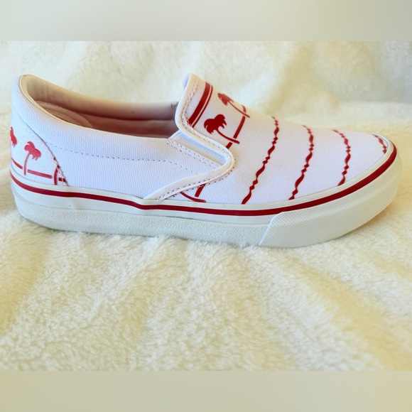 In-N-Out Burger "Drink Cup" Red and White Slip-On Canvas Sneakers - Men Size 8 - Picture 9 of 16